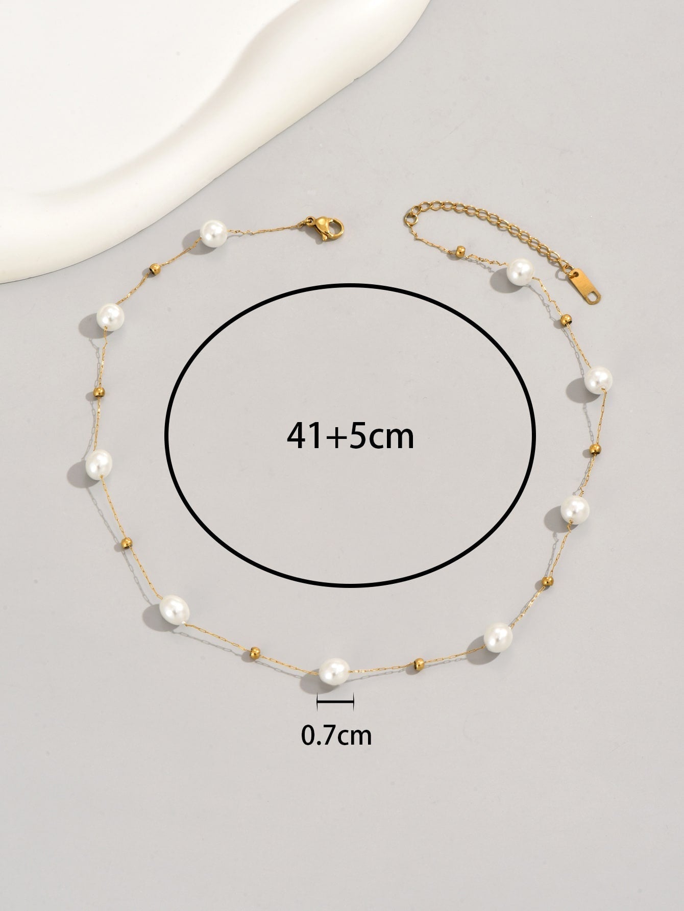 Intercalated Synthetic Pearl Necklace