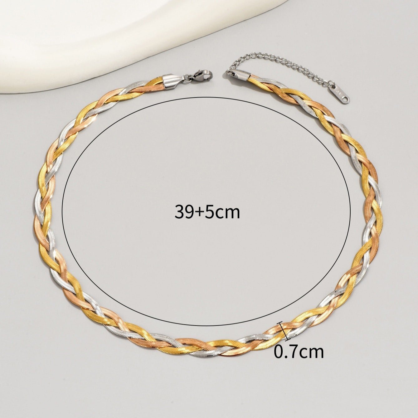 Tricolor Braided Laminated Choker