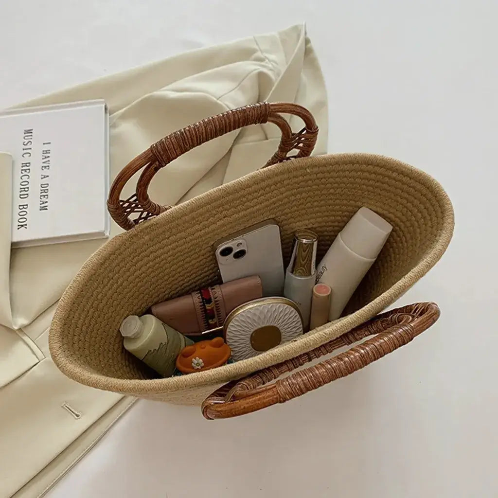 Secret Black Straw Bag