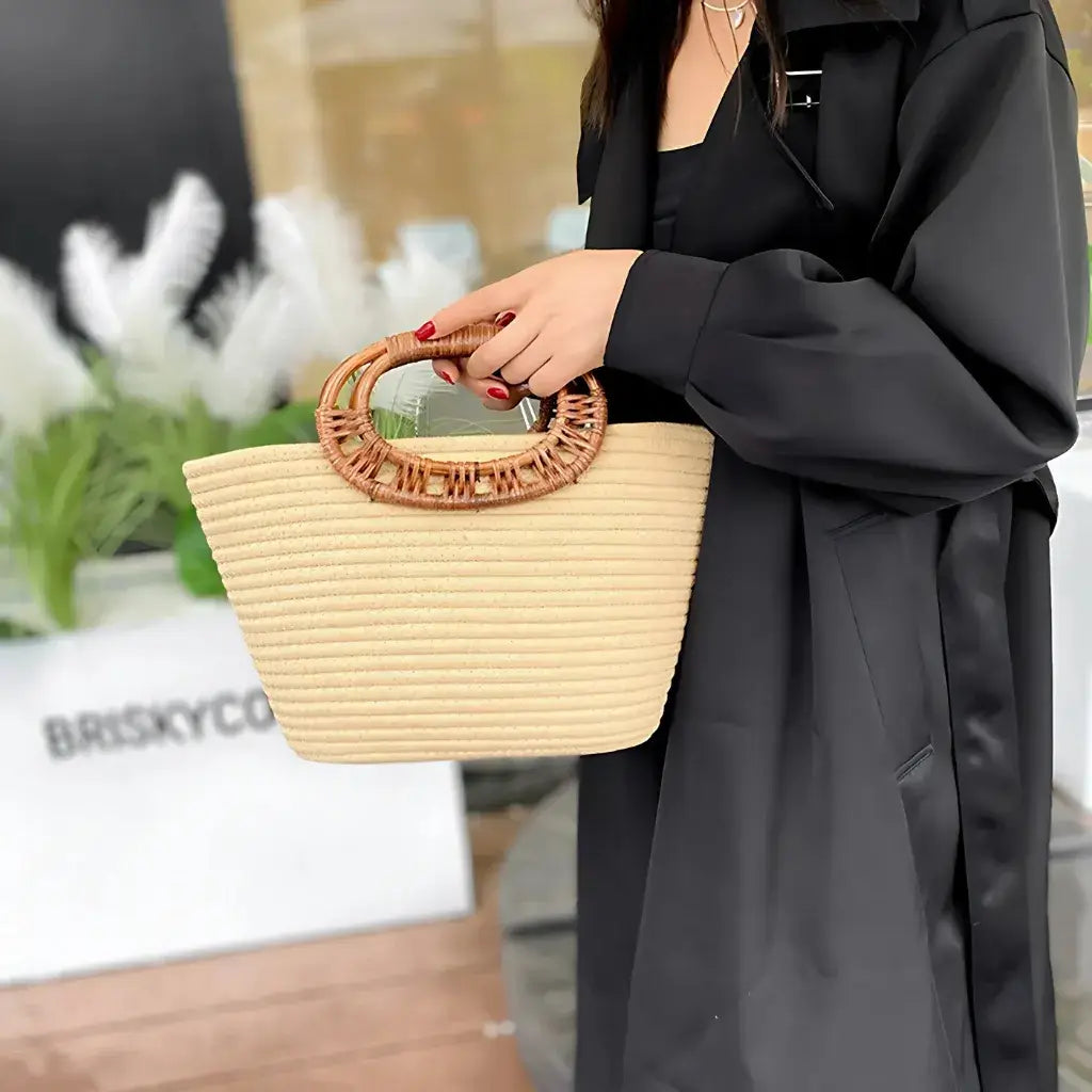 Secret Black Straw Bag