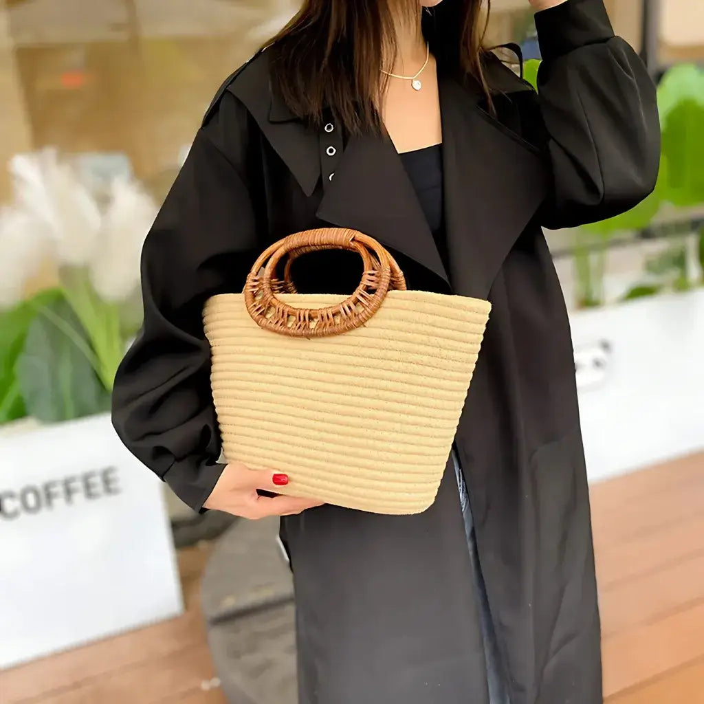 Secret Black Straw Bag