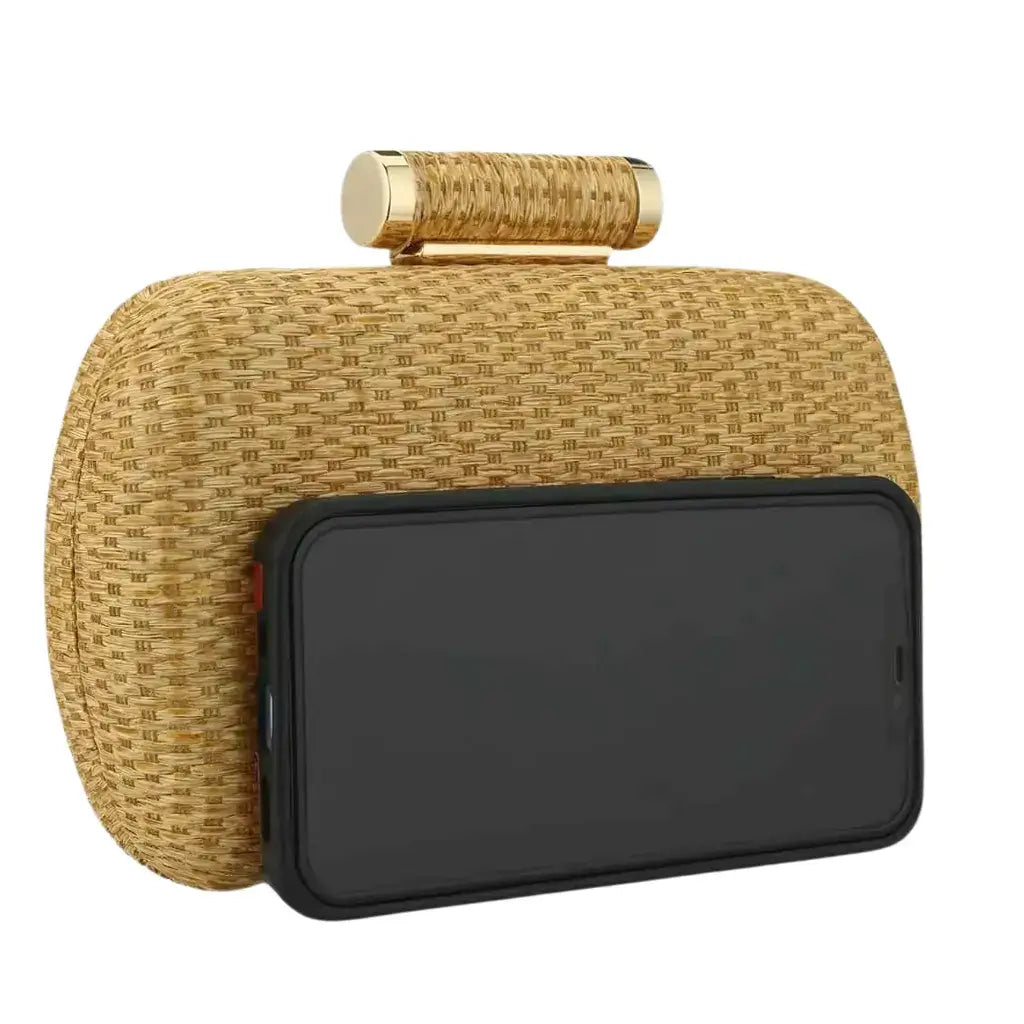 Nature Beige Straw Clutch