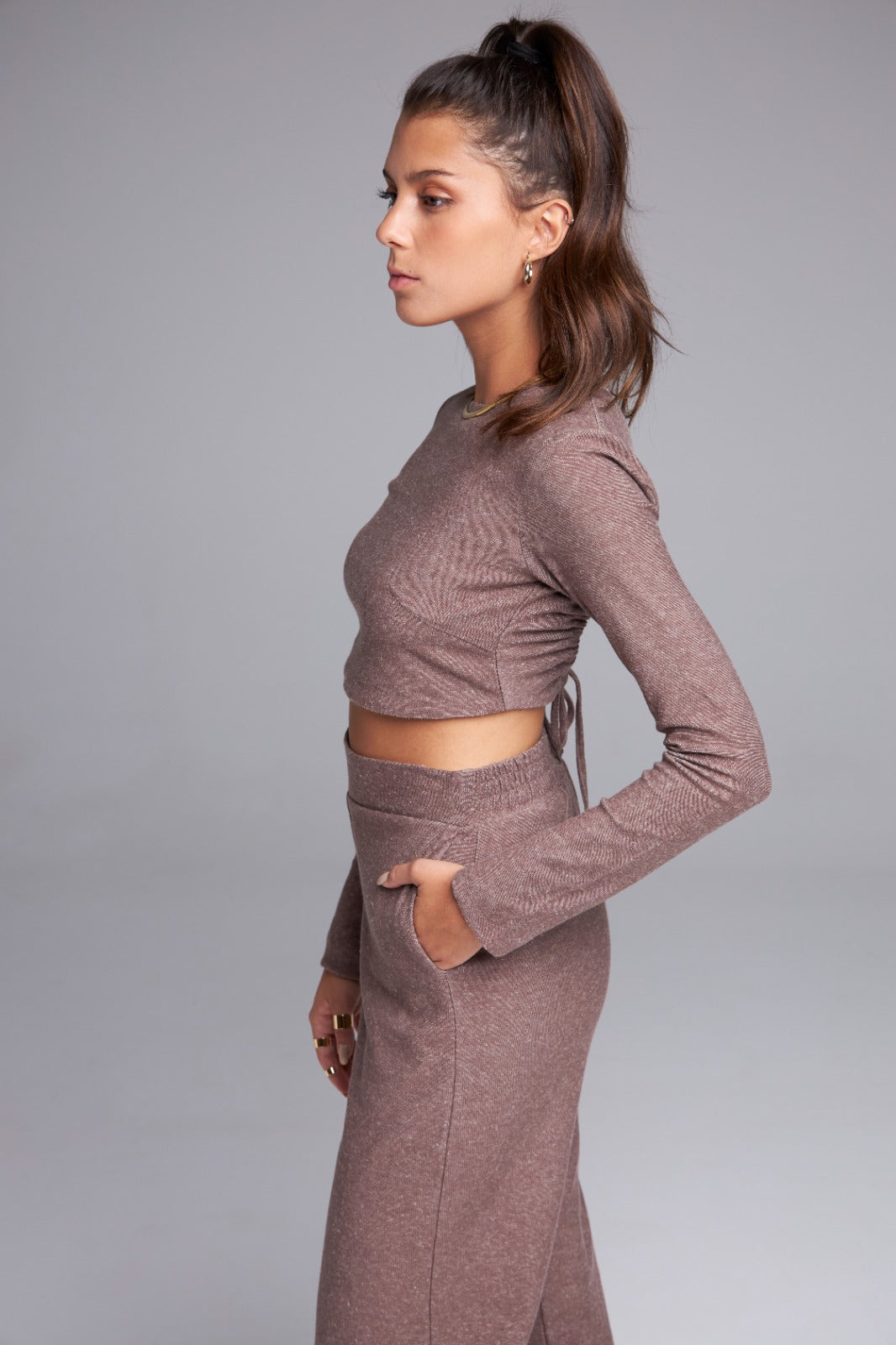 Equilibrium Crop Top - Brown