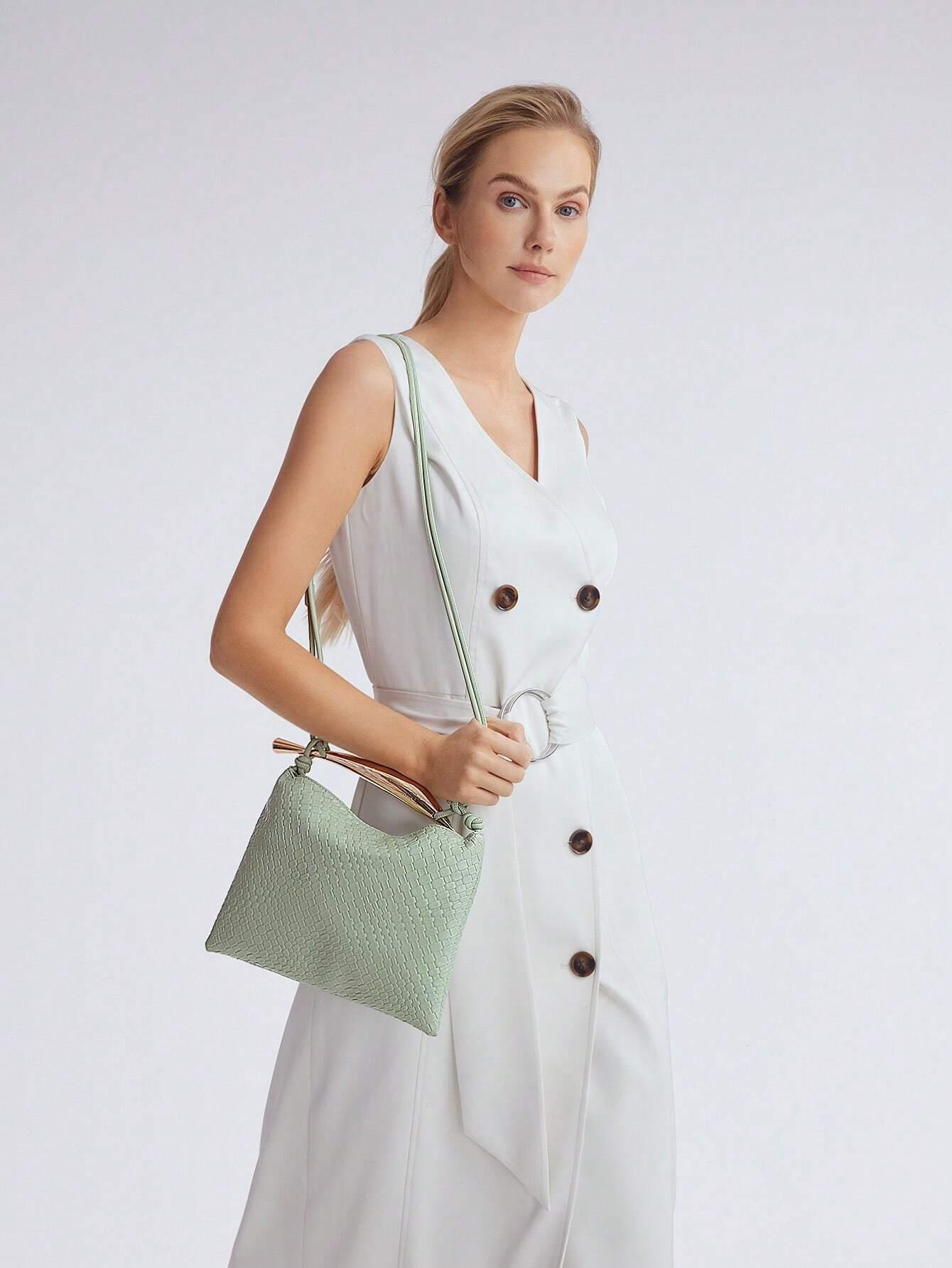 Textured Leather Shoulder Bag - Riviera