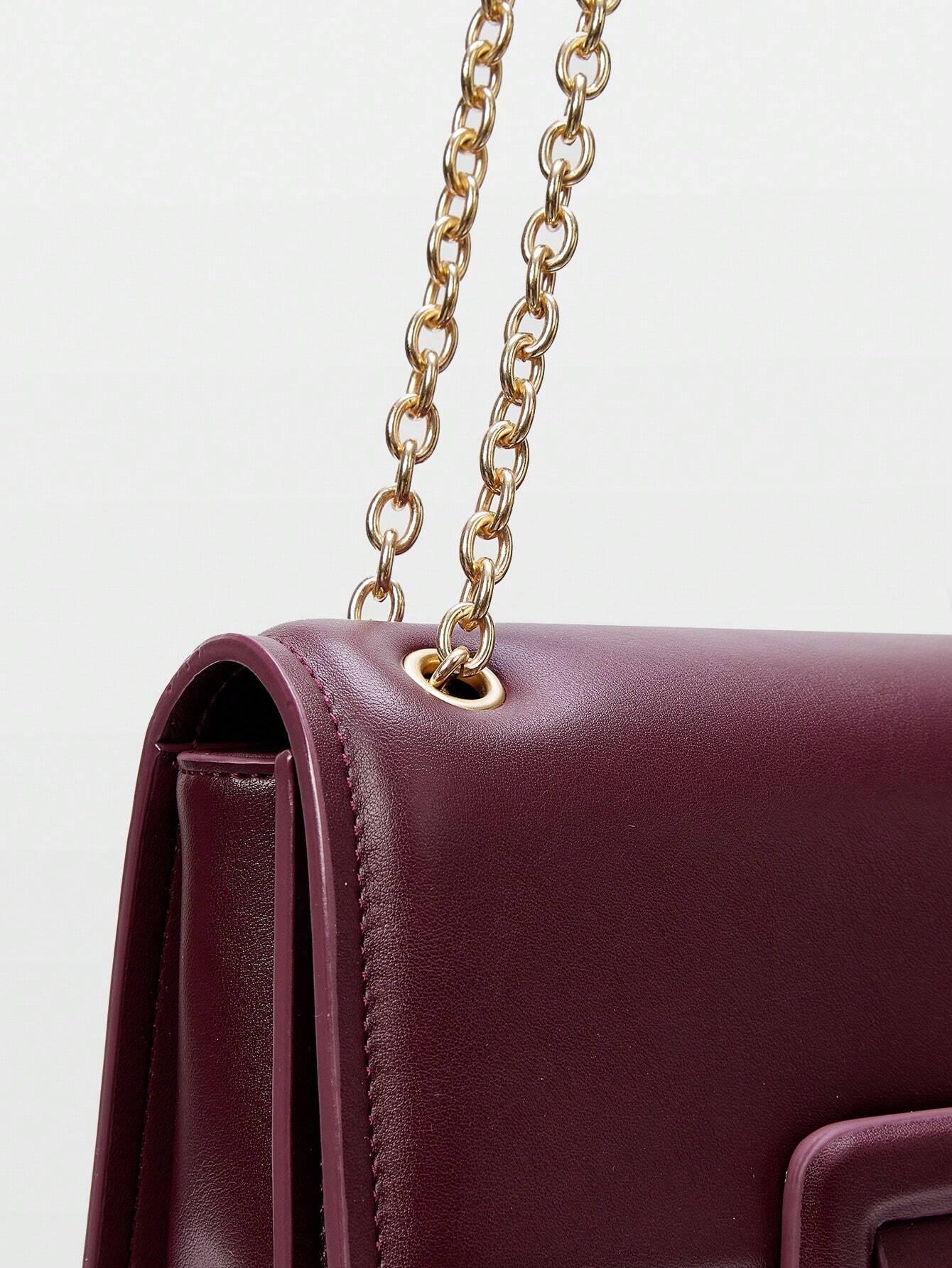 Shoulder Bag with Chain and Buckle - Stella