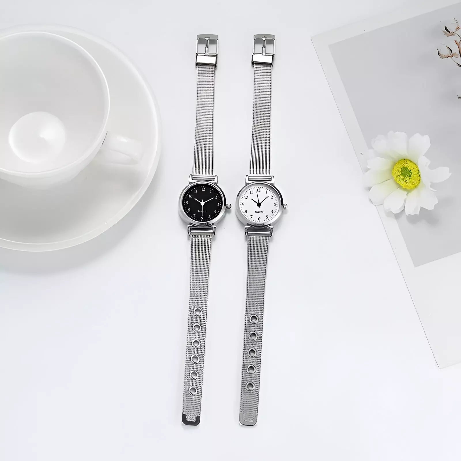 Women’s Quartz Oval Watch with Stainless Steel Strap