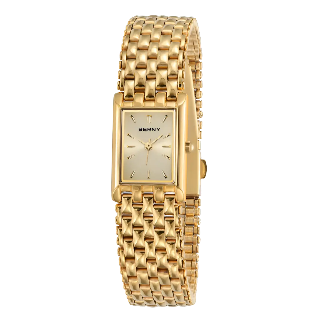 Golden Women’s Watch BERNY – Waterproof with Gift Box